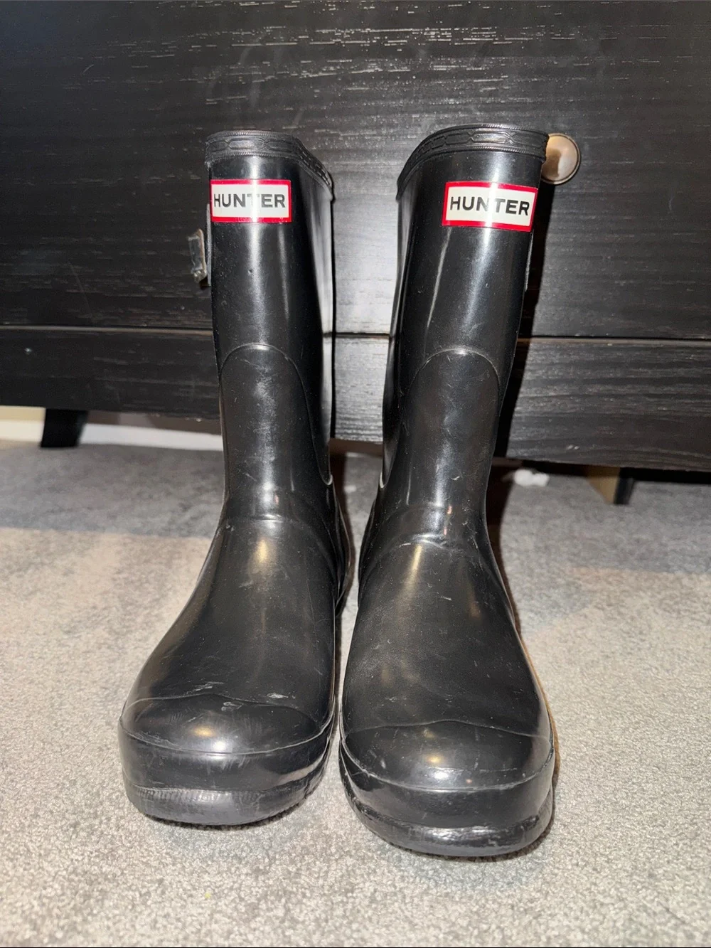 Hunter Unisex Black Original Gloss Short Rain Boots